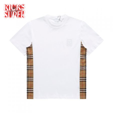 Vintage Check Sleeve Cotton T-shirt