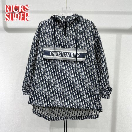 Christian Dior | Hoodie Anorak Blue And Ecru Oblique Oversize
