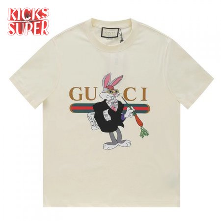 Gucci 2023 Spring and Summer New Year of the Rabbit Limited Letter ogo Short Sleeve T-shirt
