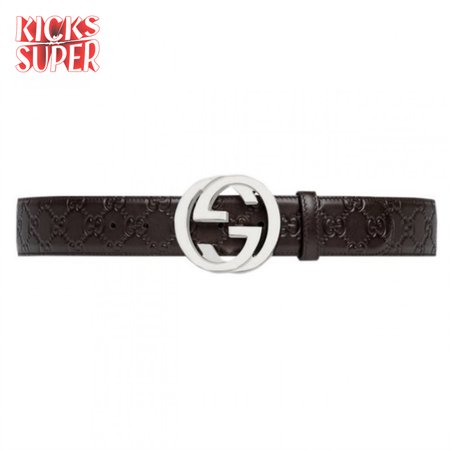 Gucci Guccissima Leather Interlocking GG Buckle Belt - BPR008