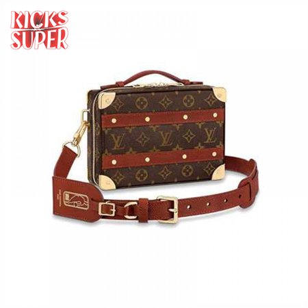 nba handle trunk monogram coated canvas textile lining in brown - lmb009