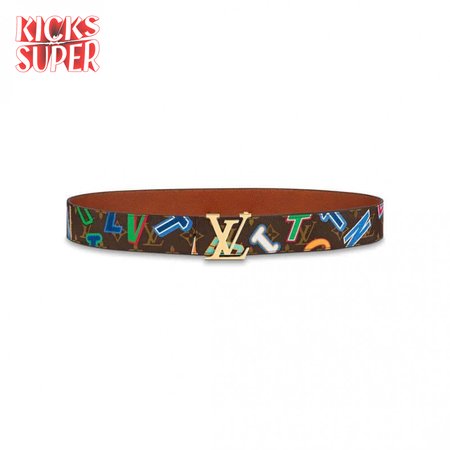 LOUIS X NBA INITIALES 40MM REVERSIBLE BELT MONOGRAM CANVAS CALF LEATHER REVERSE - B75
