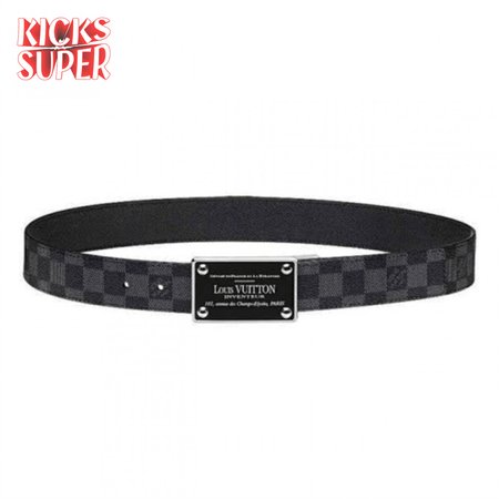 inventeur damier ebene/graphite belt - b158