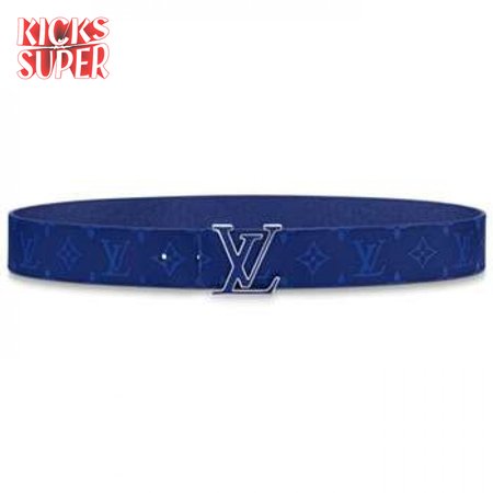 men's initiales 40mm reversible belt blue - b117