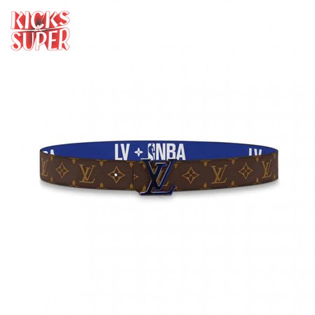 x nba 3 steps 40mm reversible monogram canvas belt - b114