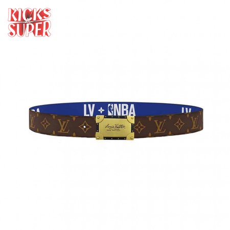 x nba 3 steps 40mm reversible monogram canvas belt - b101