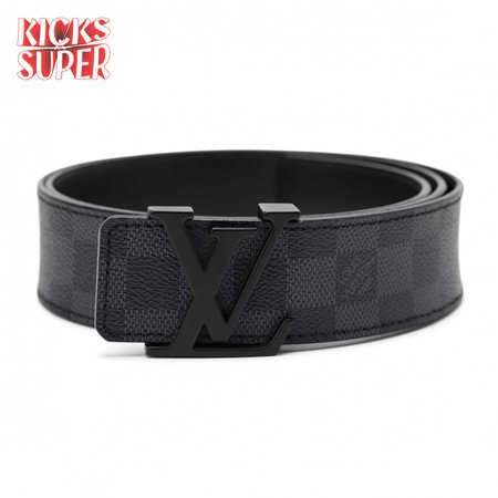 belt initiales damier graphite black grey - b30