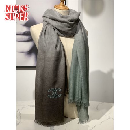 Chanel cashmere shawl dark green
