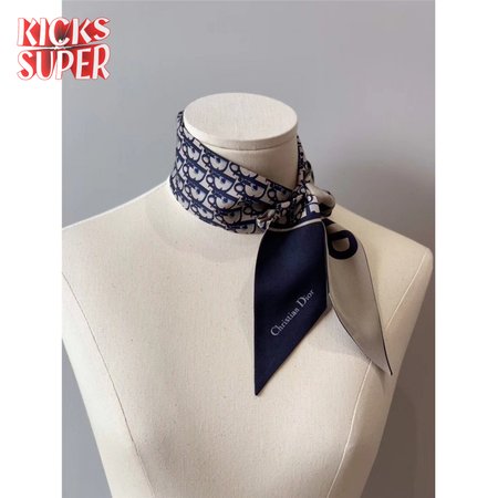 Dior blue letters small ribbon
