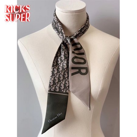 Dior letters small ribbon green
