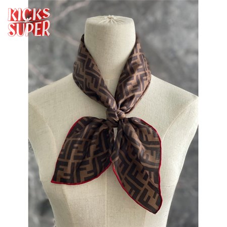 fendi silk square scarf red