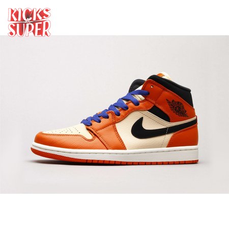 Air Jordan 1 Mid Team Orange Black Unisex