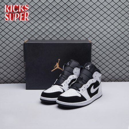 Air Jordan 1 Mid White Black Unisex