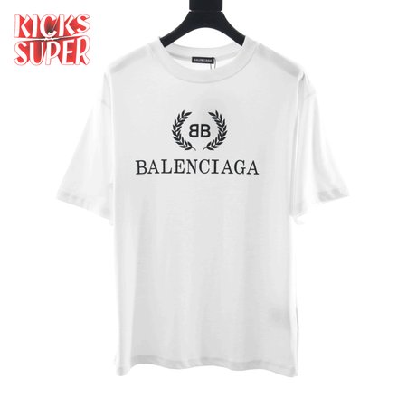 BALENCIAGA WHEAT EAR SHORT SLEEVE WHITE T SHIRT