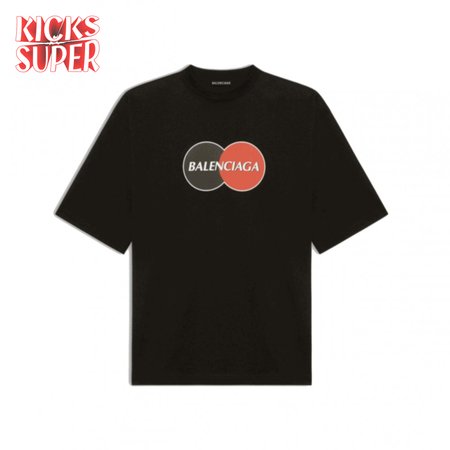 BALENCIAGA UNIFORM LARGE FIT T-SHIRT IN BLACK VINTAGE JERSEY - BB40