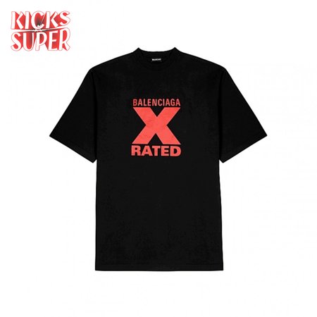 BALENCIAGA X-RATED BLACK COTTON-JERSEY T-SHIRT - BB39