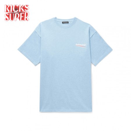 BALENCIAGA OVERSIZED LOGO-PRINT SLUB COTTON-JERSEY T-SHIRT - BB36