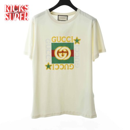 GUCCI 20SS FIVE STAR SQUARE LOGO SHORT SLEEVE T SHIRT