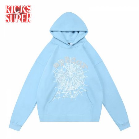 Sp5der Hoodies Light Blue
