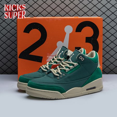 Air Jordan 3 Retro Bicoastal Black Malachite Fossil FZ7974-300 Unisex