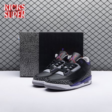 Jordan 3 Retro Black Court Purple CT8532-050 Men's