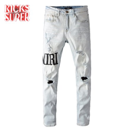 Amiri Logo Jeans White