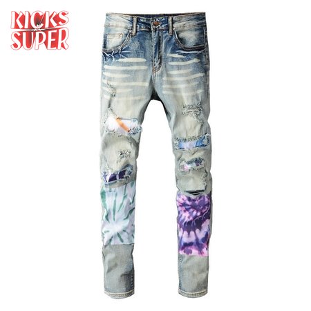 Amiri Tie-Dyed Jeans Blue / Purple