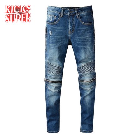 Amiri Zipper Jeans Dark Blue