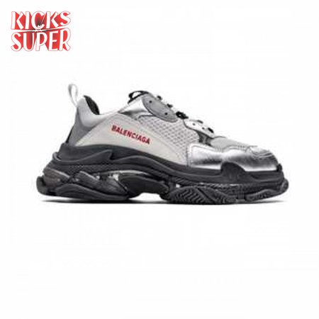 BALENCIAGA TRIPLE S WHITE & BLACK SOLE SNEAKERS - BB170