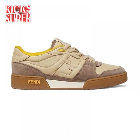 Fendi Match Beige Suede Low-Top Sneakers - FD32