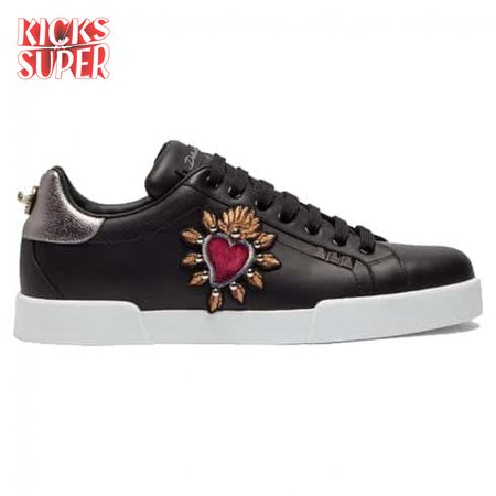 DOLCE & GABBANA SNEAKERS PORTOFINO IN VITELLO NAPPATO CON PATCH - DG22