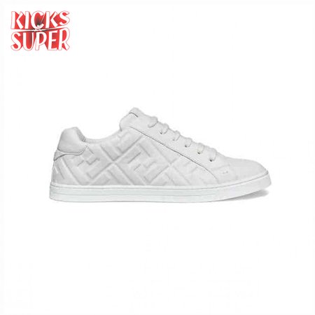 FENDI WHITE NAPPA LEATHER LOW TOP SNEAKERS - FD09