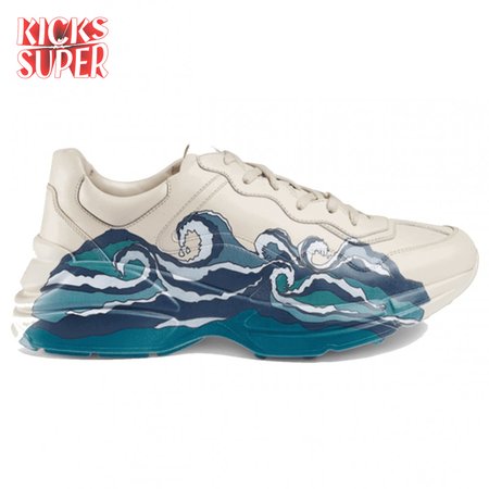 GUCCI RHYTON LEATHER SNEAKER WITH WAVE