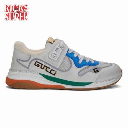 GUCCI G LINE SNEAKERS IN LEATHER AND MESH WITH EMBROIDERED LOGO - GC117