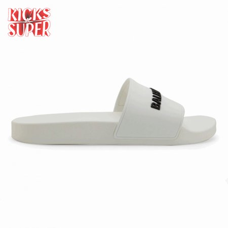 BALENCIAGA RUBBER LOGO POOL SLIDE SANDALS - BBS7