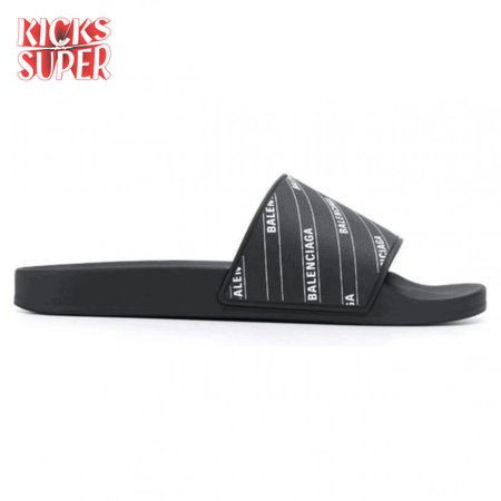 BALENCIAGA RUBBER LOGO POOL SLIDE SANDALS - BBS6